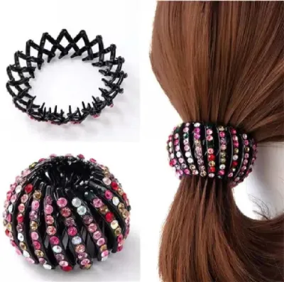 Crystal Retractable Ponytail Holder Hair Clips